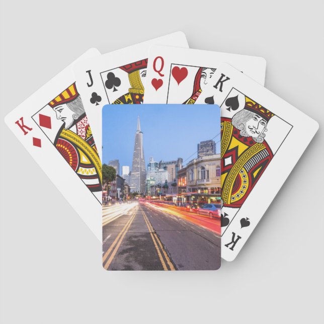 San Francisco North Beach Motion Blur Traffic Playing Cards (Back)