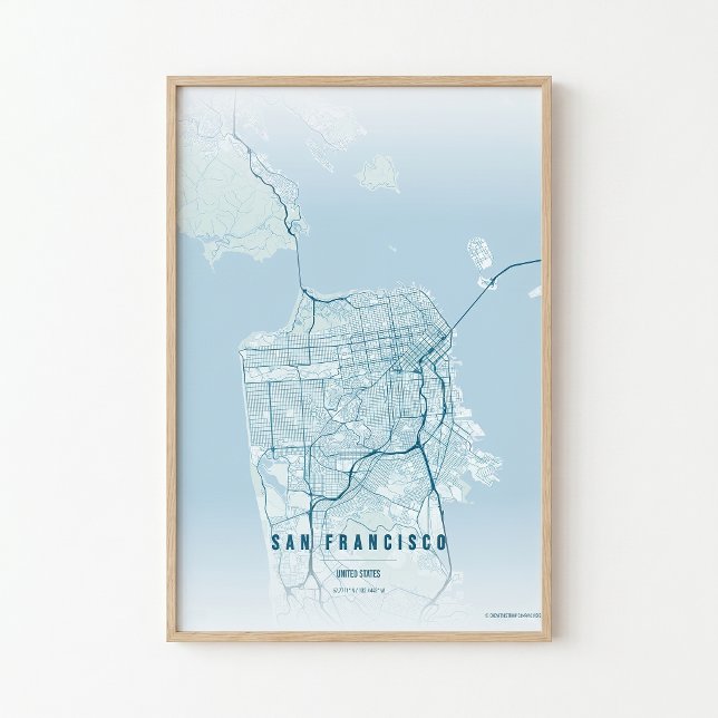 San Francisco Ocean Print Map Wallart Poster Gift  (Creator Uploaded)