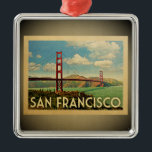 San Francisco Ornament Golden Gate Bridge Vintage<br><div class="desc">A cool vintage style San Francisco ornament featuring the Golden Gate Bridge.</div>