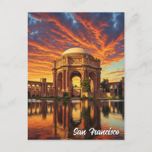 San Francisco Palace of Fine Arts Sunset Postcard