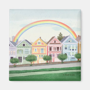 San Francisco Pastel Painted Ladies Magnet
