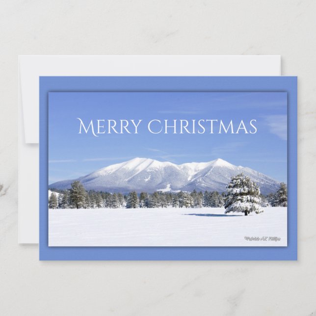 San Francisco Peaks Arizona Photo Custom Christmas Holiday Card (Front)
