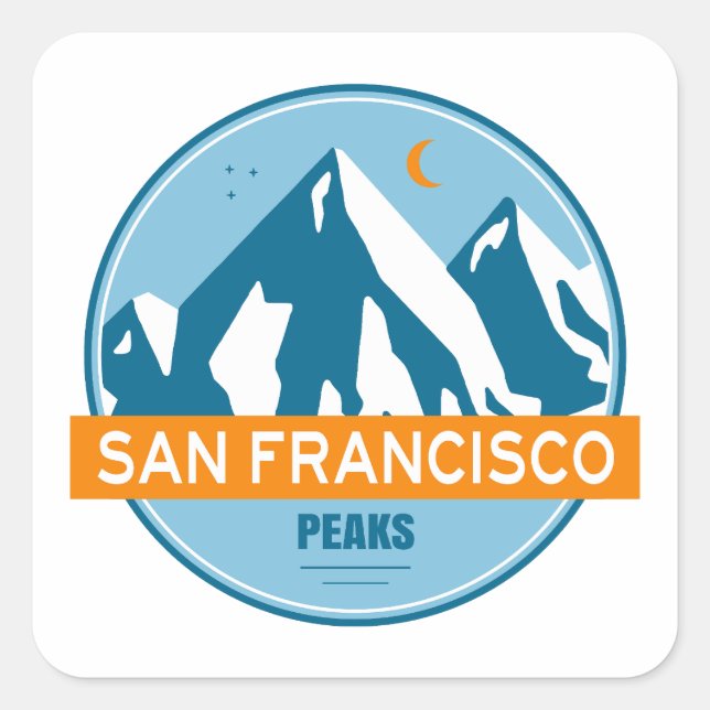 San Francisco Peaks Arizona Stars Moon Square Sticker (Front)