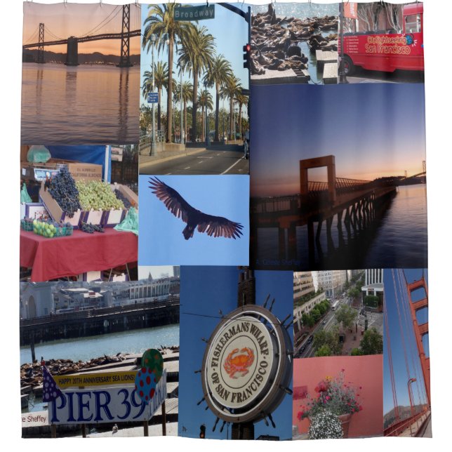 San Francisco Photo Collage Shower Curtain (Front)