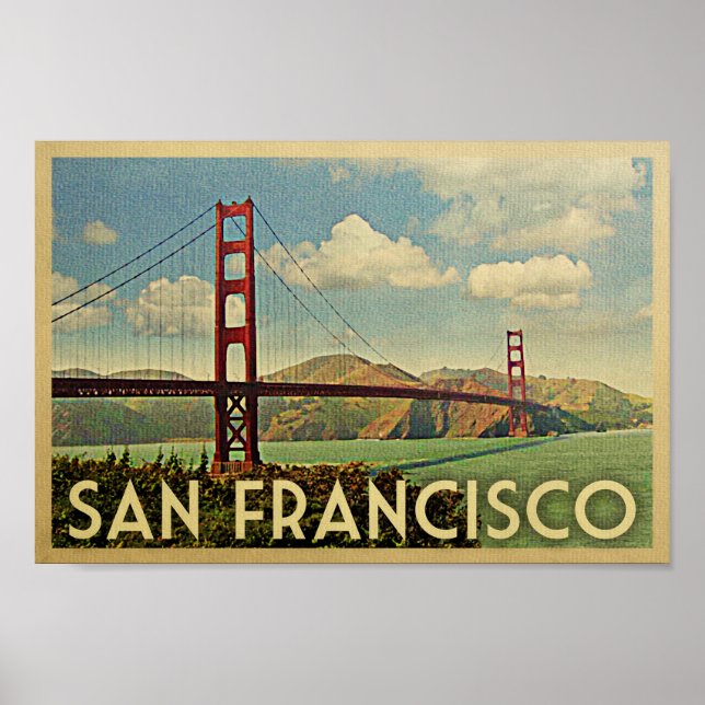 San Francisco Poster Golden Gate Vintage Travel (Front)
