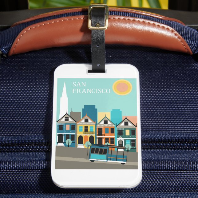 San Francisco Pretty Art Luggage Tag (Front Insitu 2)