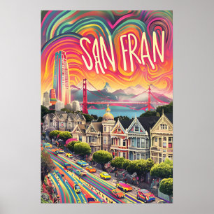 San Francisco Psychedelic Rainbow Art Print