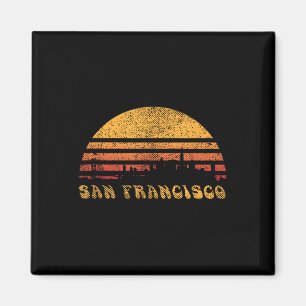 San Francisco Retro Sunset Shirt Cool Vintage Vaca Magnet