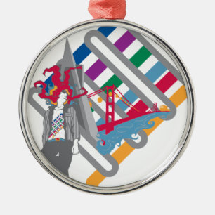 san francisco scene metal tree decoration