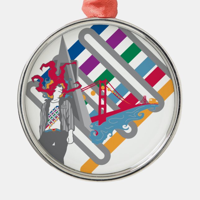 san francisco scene metal tree decoration (Front)