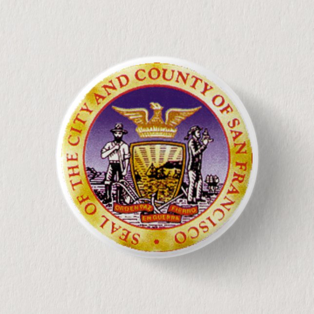 San Francisco Seal 3 Cm Round Badge (Front)