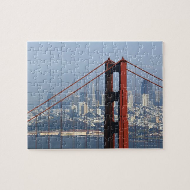 San Francisco seen trough Golden Gate Bridge. Jigsaw Puzzle (Horizontal)