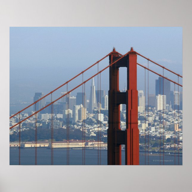 San Francisco seen trough Golden Gate Bridge. Poster (Front)