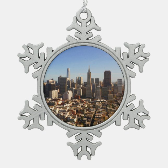 San Francisco Skyline #8 Snowflake Ornament (Front)