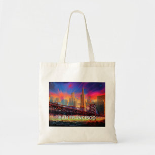 San Francisco Skyline Abstract Art Tote Bag