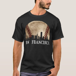 San Francisco Skyline City Vintage Baseball Lover T-Shirt