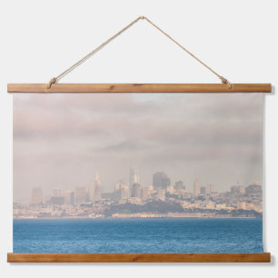 San Francisco Skyline Cityscape in Fog Hanging Tapestry
