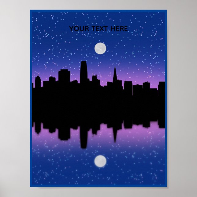 San Francisco Skyline Drawing #1 Poster (Front)