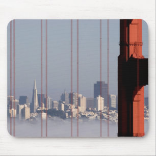 San Francisco Skyline from Golden Gate Bridge. Mouse Pad