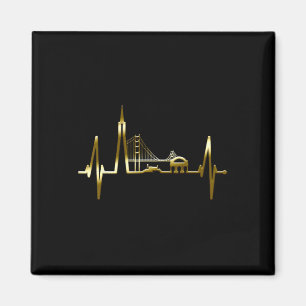 San Francisco Skyline Heartbeat California Usa San Magnet