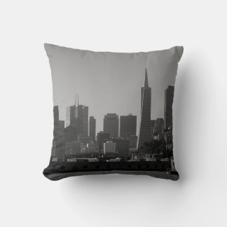 San Francisco Skyline Monochrome - Cityscape Photo Cushion