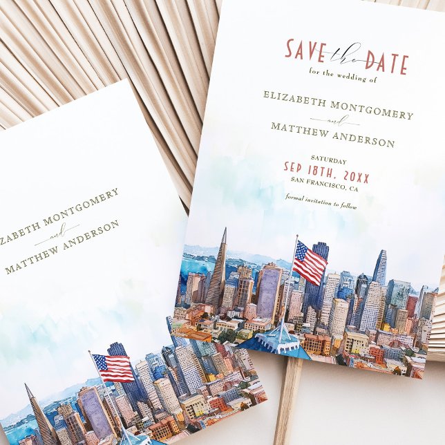 San Francisco Skyline Save the Date Destination Invitation (Creator Uploaded)