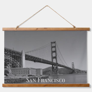 San Francisco Skyline SF Gloden Gate Bridge Hanging Tapestry