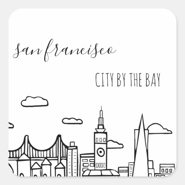 San Francisco Skyline Square Sticker (Front)
