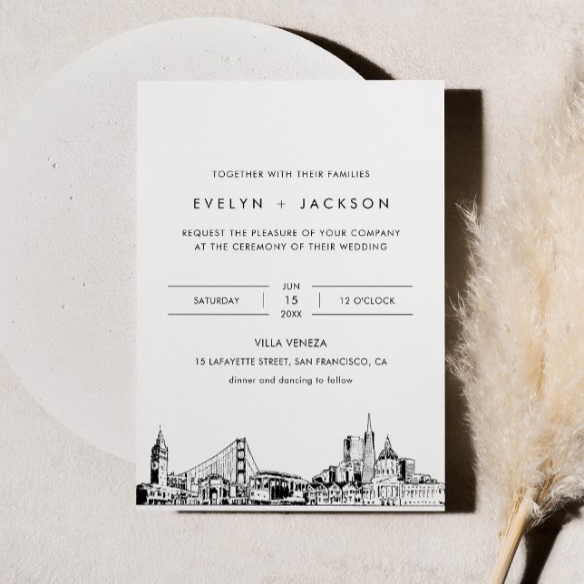 San Francisco Skyline Wedding Invite with Photo (Creator Uploaded)