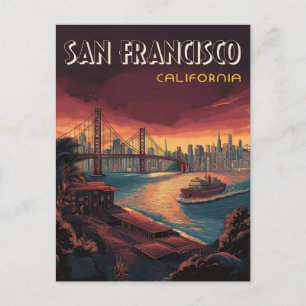 San Francisco Skyline with Golden Gate Bridge Postcard