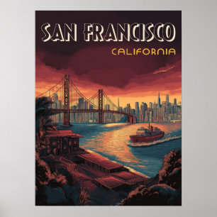 San Francisco Skyline with Golden Gate Bridge  Poster