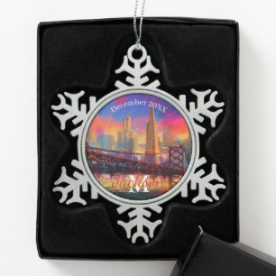 San Francisco Snowflake Pewter Christmas ornament