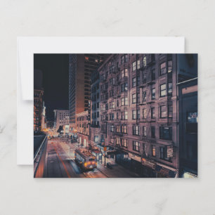 San Francisco Street at Nighttime Postcard