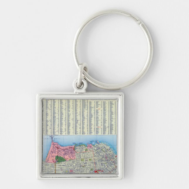 San Francisco Street Map Key Ring (Front)