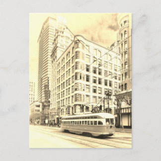 San Francisco Street Sepia Postcard