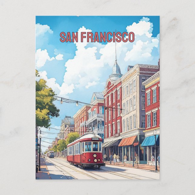 San Francisco Streetcar Postcard (Front)