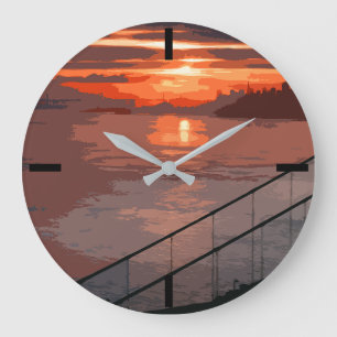San Francisco Sunrise Retro Large Clock