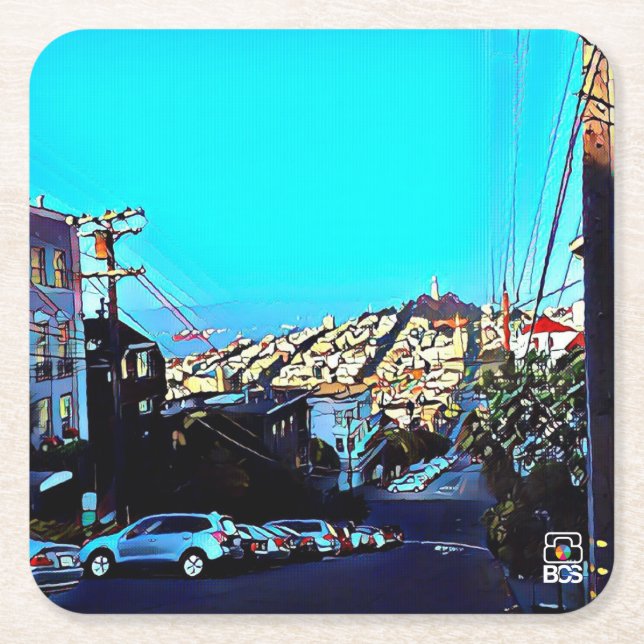 San Francisco Telegraph Hill Paper Coaster (Front)