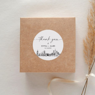 San Francisco Thank You Favour 3" (sheet of 6) Classic Round Sticker