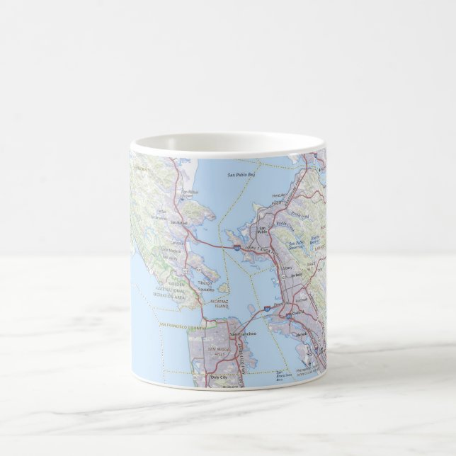 San Francisco & the Bay Area Map  Coffee Mug (Center)