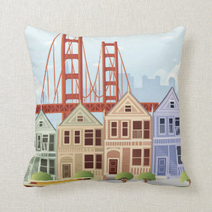 San Francisco   The Painted Ladies Cushion