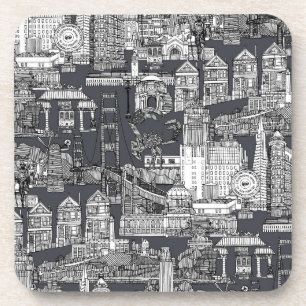 San Francisco toile black iron grey Coaster