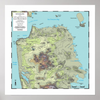 San Francisco Topography Map (2013) Poster