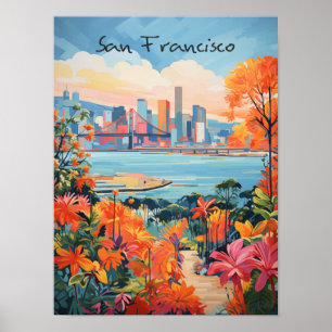 San Francisco Travel City Painting Aesthetic Poster