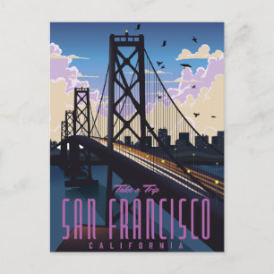 San Francisco Travel poster Announcement Postcard