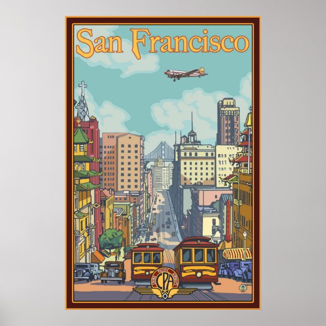 San Francisco Travel Poster - California Street (Front)