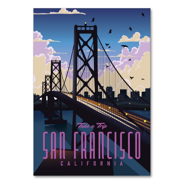 San Francisco Travel poster Table Number (Front)