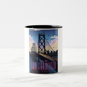 San Francisco Travel poster Two-Tone Coffee Mug