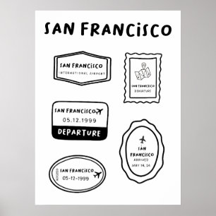 San Francisco - Travel Stamp Collection Poster