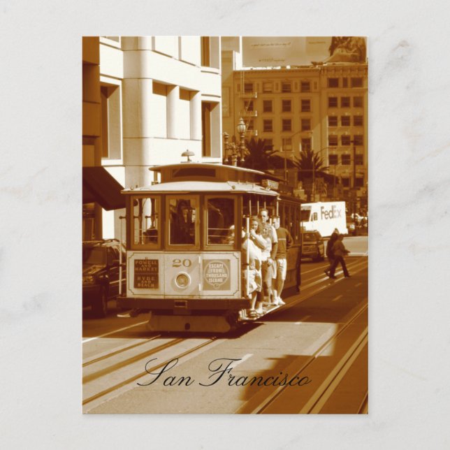 san francisco trolley car postcard (Front)